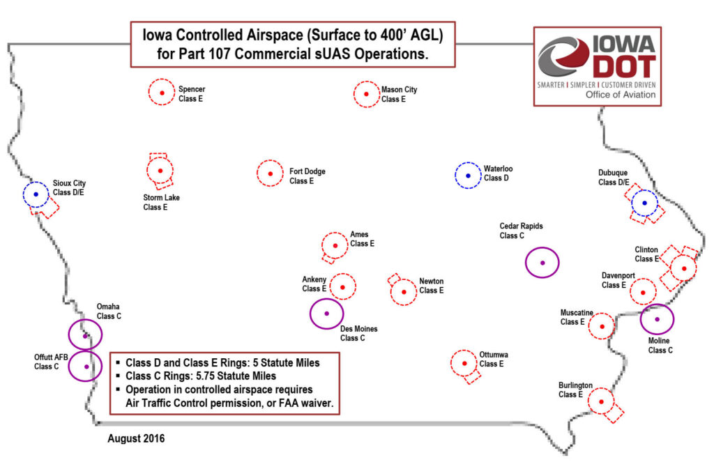 Map of Iowa UASControlledAirspace